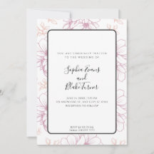 ロマンチシンプルックなマウヴ描ラの花結婚の数