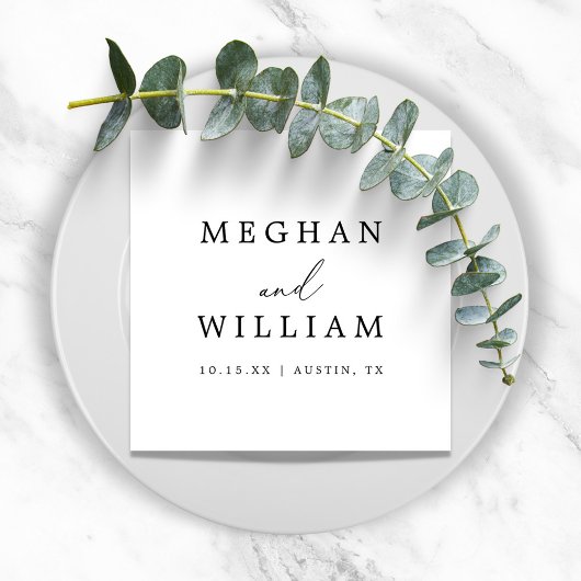 ロマンチシンプルックな結婚書道 スタンダードカクテルナプキン