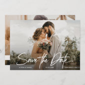 ロマンチシンプルック2写真QRコード結婚のウェブサイト 招待状 (正面/裏面)