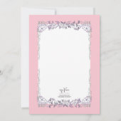 ロマンチッエレガントクフローラベビーガール乳母車シャワー 招待状 (裏面)