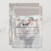 ロマンチッエレガントクヴェラムオーバーレイ2結婚フォトズ 招待状 (正面/裏面)