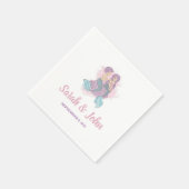 ロマンチックおとぎ話のマーメイド結婚ズ スタンダードカクテルナプキン (角)