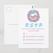 ロマンチックおとぎ話マーメイドRSVP ポストカード (正面/裏面)