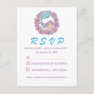 ロマンチックおとぎ話マーメイドRSVP ポストカード