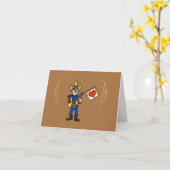 ロマンチックおもしろいなカウボーイラバーカード カード (黄色い花)