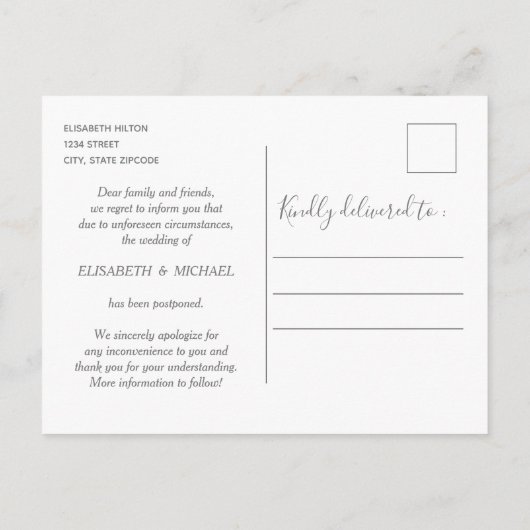 ロマンチックおもしろいなカタツムリのカップルは日付を変更する 案内ポストカード (裏面)