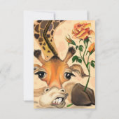 ロマンチックおもしろいなキリンとバレンタインデーのカード カード (裏面)