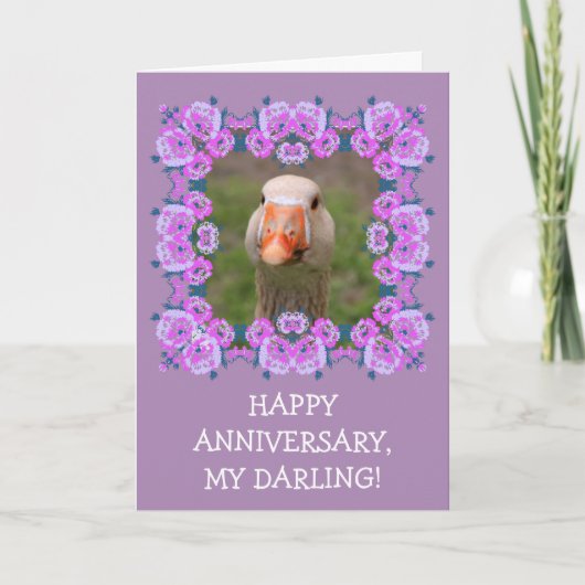 ロマンチックおもしろいなグース記念日 カード (正面)