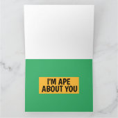 ロマンチックおもしろいなゴリラ猿グリーティングカード カード (内部)