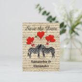 ロマンチックおもしろいなゼブラ日付を保存 案内ポストカード (スタンド正面)
