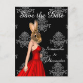 ロマンチックおもしろいな動物のコラージュは日付を保存 案内ポストカード (正面)