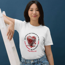 ロマンチックおもしろいな赤い溶融ハートバレンタインデー Tシャツ