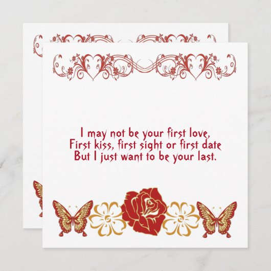 ロマンチックおもしろいラブ引用文スウィートアートフローラカスタム (正面/裏面)