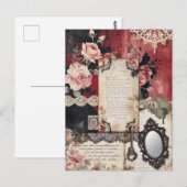 ロマンチックお洒落なゴシック様式のヴィンテージはがき ポストカード (正面/裏面)