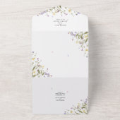 ロマンチックお洒落な書道の花RSVP結婚's オールインワン招待状 (外側)