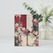 ロマンチックお洒落ヴィンテージ葉書 ポストカード (スタンド正面)