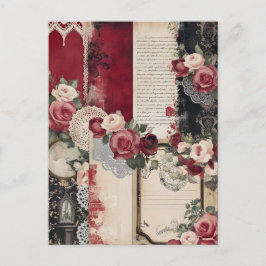 ロマンチックお洒落ヴィンテージ葉書 ポストカード