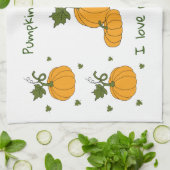 ロマンチックかわいいオレンジカボチャの収穫 キッチンタオル (折り畳み)