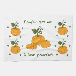 ロマンチックかわいいオレンジカボチャの収穫 キッチンタオル