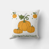 ロマンチックかわいいオレンジカボチャの収穫 クッション (裏面)
