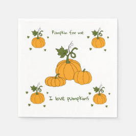 ロマンチックかわいいオレンジカボチャの収穫 スタンダードカクテルナプキン