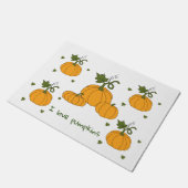 ロマンチックかわいいオレンジカボチャの収穫 ドアマット (アングル)