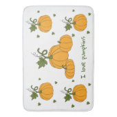 ロマンチックかわいいオレンジカボチャの収穫 バスマット (正面縦)