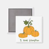 ロマンチックかわいいオレンジカボチャの収穫 マグネット (正面/裏面)