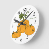 ロマンチックかわいいオレンジカボチャの収穫    ラウンド壁時計 (傾斜)