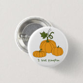 ロマンチックかわいいオレンジカボチャの収穫 缶バッジ (正面&裏面)