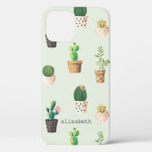 ロマンチックかわいい多肉性サボテンはあなたの名前を追加 Case-Mate iPhoneケース (裏面)