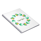 ロマンチックかわいい水彩緑のバレンタインデー ノートブック (右側)