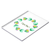 ロマンチックかわいい水彩緑のバレンタインデー ノートブック (左側)