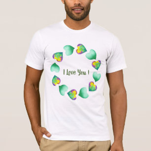 ロマンチックかわいい水彩緑のバレンタインデー Tシャツ