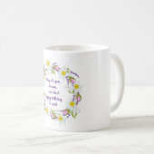 ロマンチックかわいい花の誕生日ミニマリスト コーヒーマグカップ (正面右)