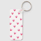 ロマンチックかわいい赤いハートバレンタインデー キーホルダー (裏面)