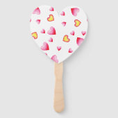 ロマンチックかわいい赤いハートバレンタインデー ハンドファン (正面)