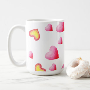ロマンチックかわいい赤いハート コーヒーマグカップ