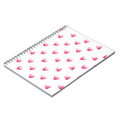 ロマンチックかわいい赤いハート ノートブック (左側)