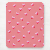 ロマンチックかわいい赤いハート マウスパッド (正面)