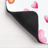 ロマンチックかわいい赤いハート マウスパッド (コーナー)