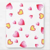 ロマンチックかわいい赤いハート マウスパッド (正面)