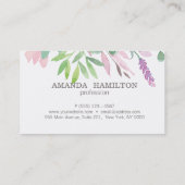 ロマンチックかわいらしなウォーターカラーフラワーブーケ 名刺 (裏面)