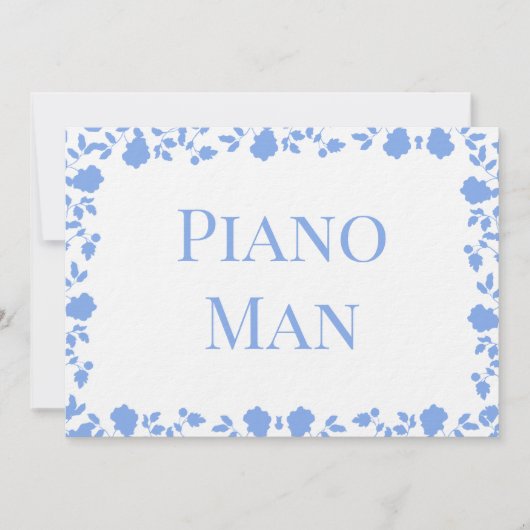 ロマンチックかわいらしなソフトソングネームテーブルカード 招待状 (正面)