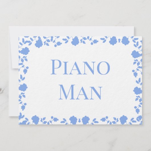 ロマンチックかわいらしなソフトソングネームテーブルカード 招待状 (裏面)