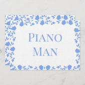 ロマンチックかわいらしなソフトソングネームテーブルカード 招待状 (正面/裏面)