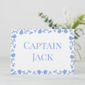 ロマンチックかわいらしなソフトソングネームテーブルカード 招待状 (スタンド正面)