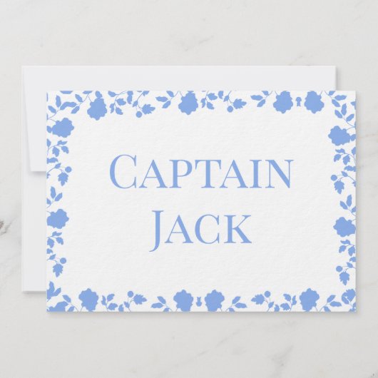 ロマンチックかわいらしなソフトソングネームテーブルカード 招待状 (裏面)