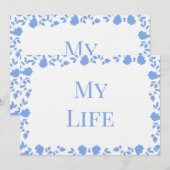 ロマンチックかわいらしなソフトソングネームテーブルカード 招待状 (正面/裏面)