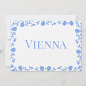 ロマンチックかわいらしなソフトソングネームテーブルカード 招待状 (正面)